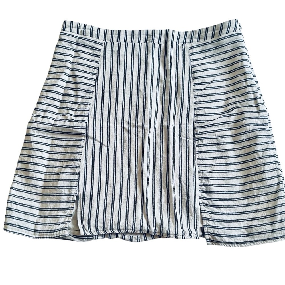 Cooperative Off White & Blue Striped Mini Skirt Sz S